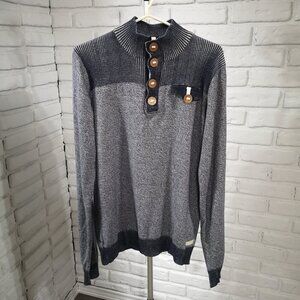 Noize Prem. Grmnt Men's Size XL Navy 4 Button Closure Long Sleeves Sweater